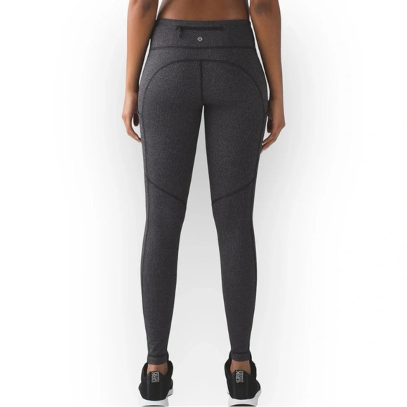 Lululemon Speed Tight V Variegated Knit Black 2 - Picture 2 of 14